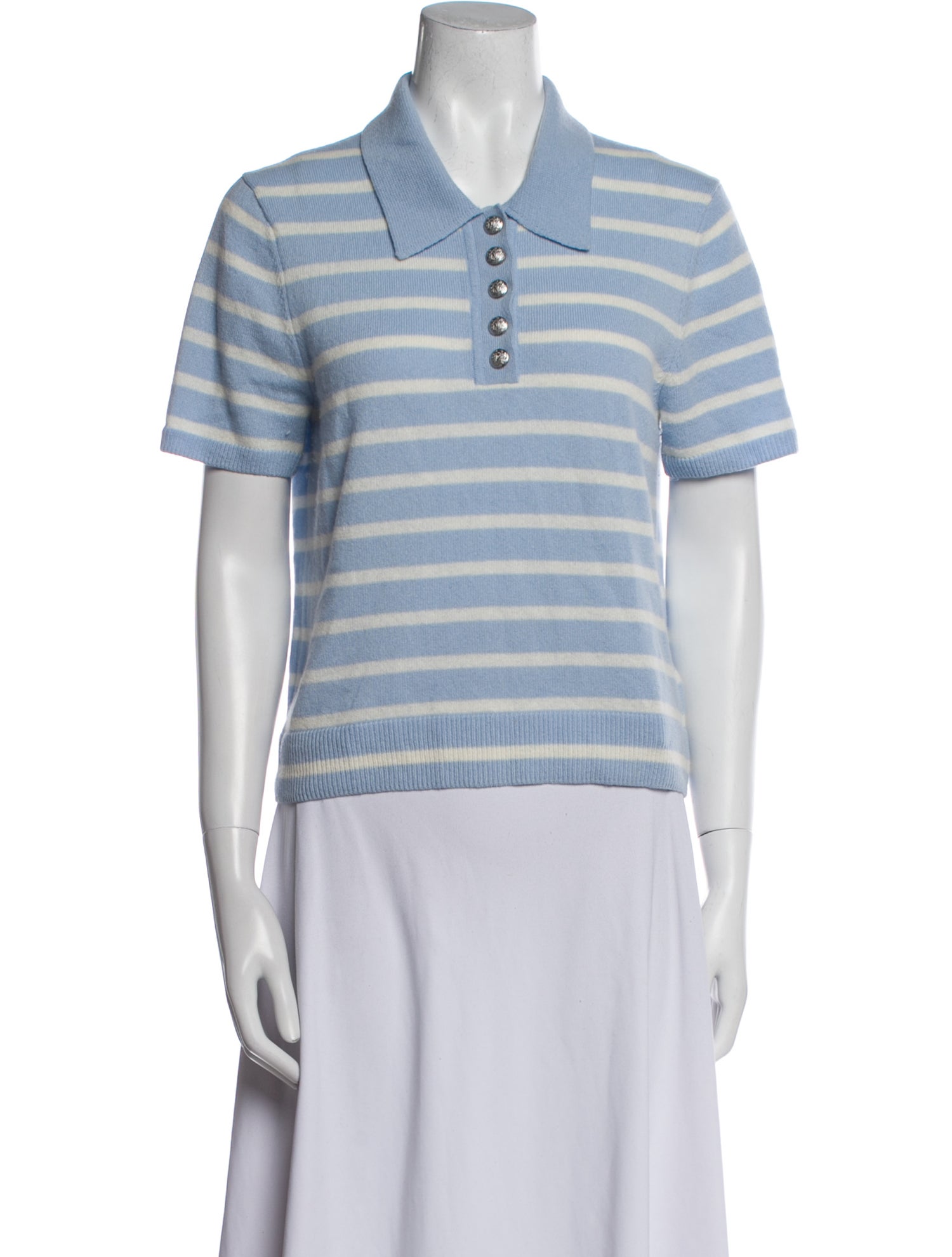 Veronica Beard Cashmere Striped Polo