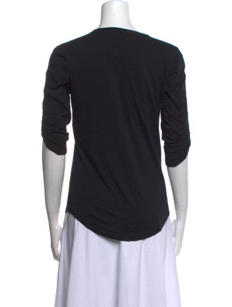 Veronica Beard Crew Neck Three-Quarter Sleeve T-Shirt