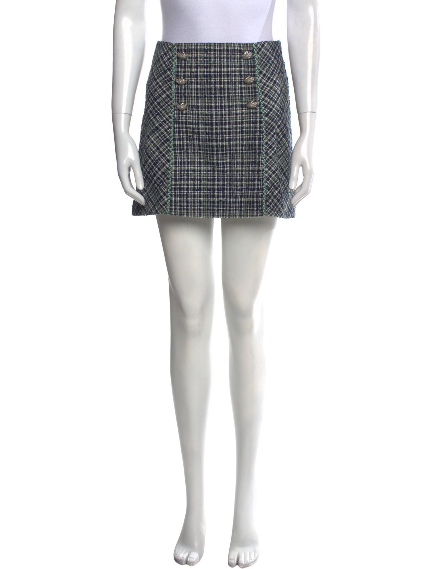 Veronica Beard Plaid Print Mini Skirt