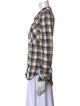 Veronica Beard Plaid Print Long Sleeve Button-Up Top