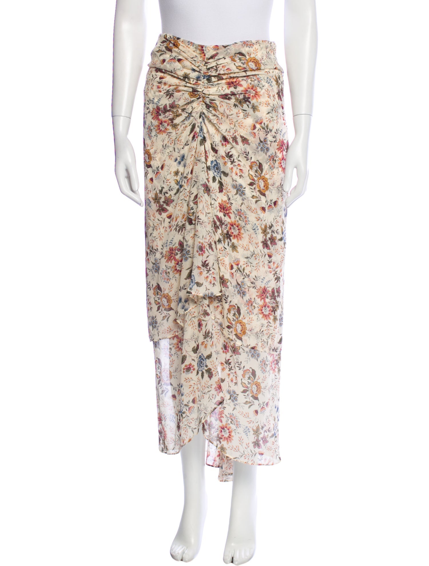 Veronica Beard Floral Print Long Skirt