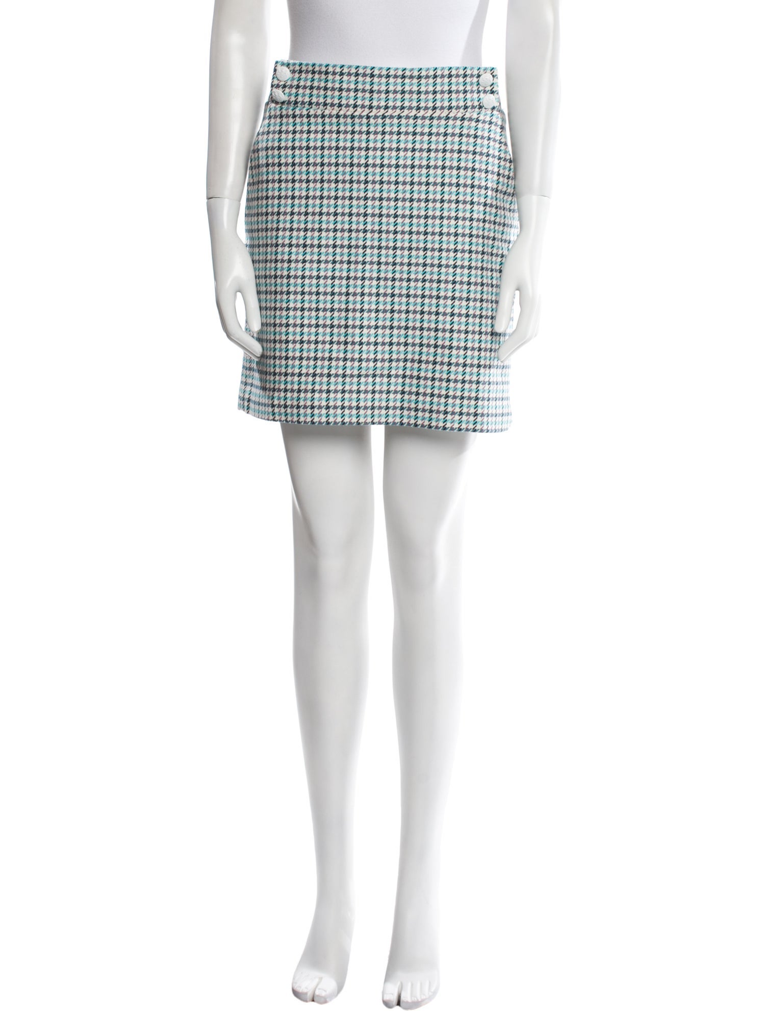 Veronica Beard Houndstooth Print Mini Skirt
