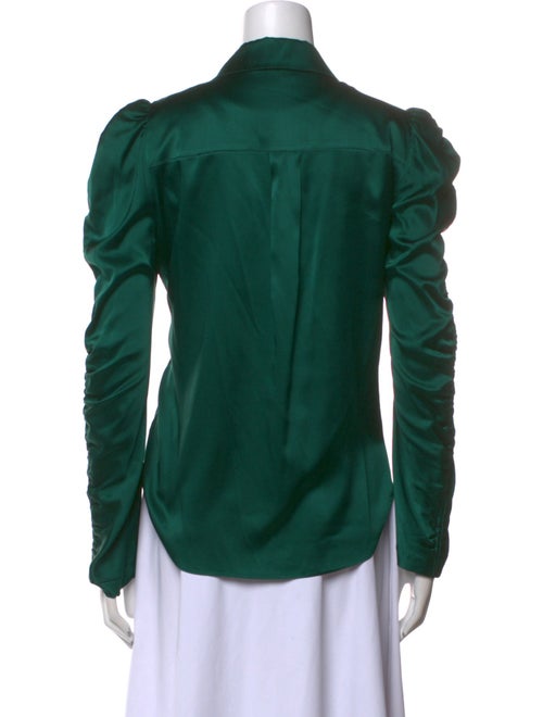 Veronica Beard Silk Long Sleeve Button-Up Top