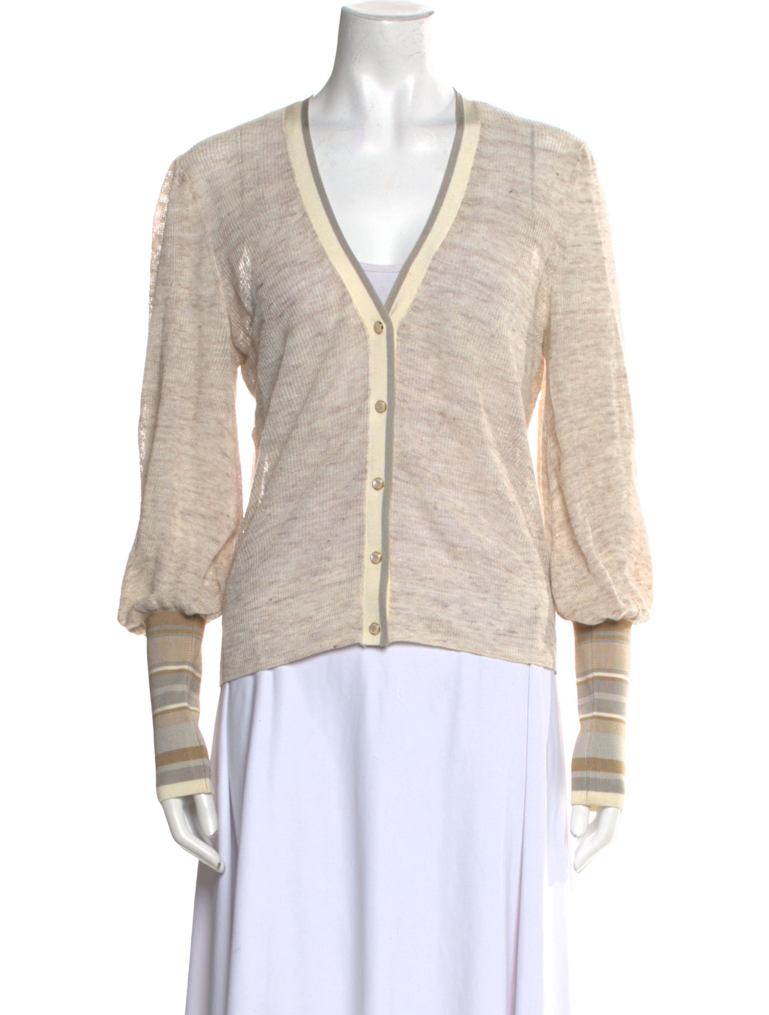 Veronica Beard Linen V-Neck Sweater