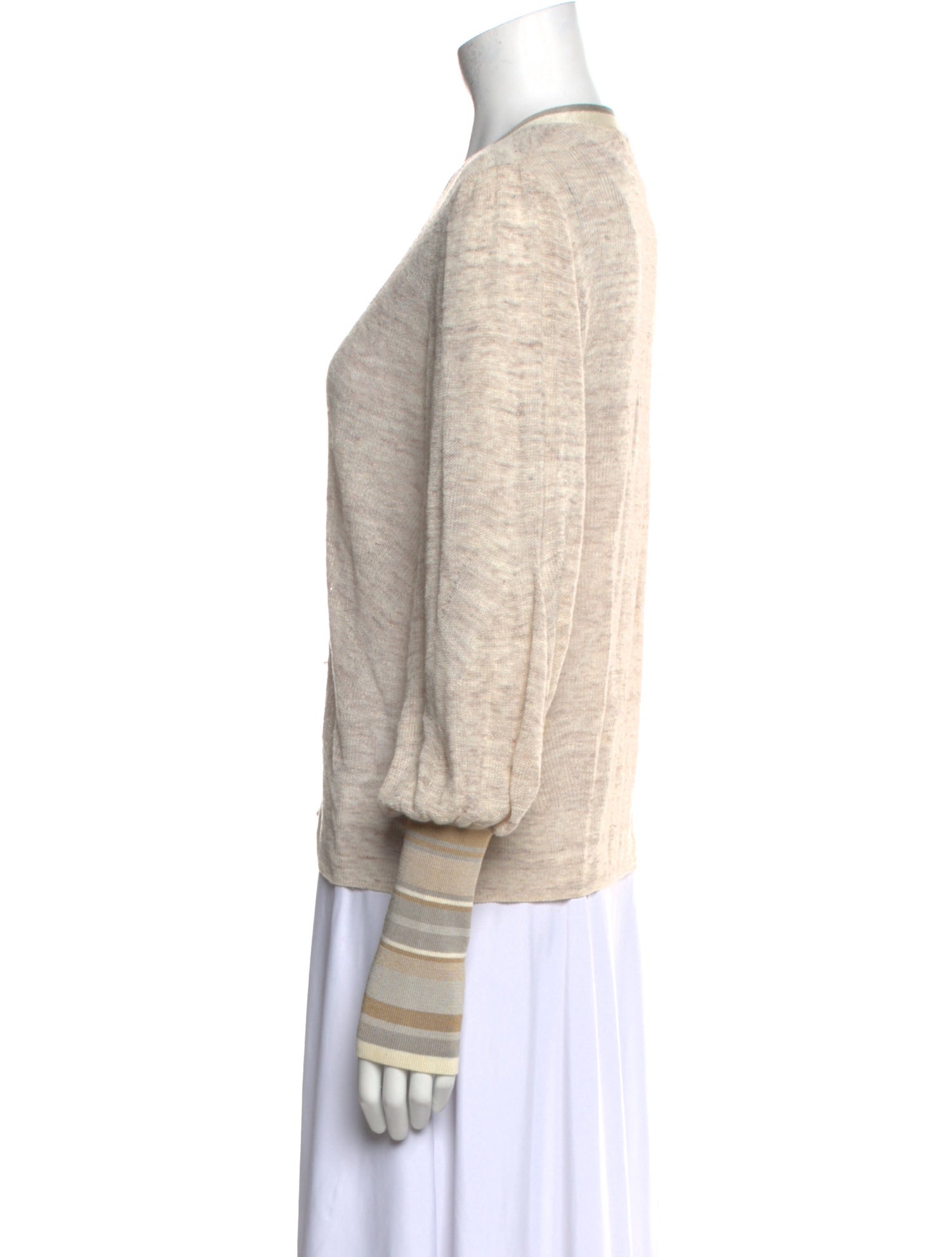 Veronica Beard Linen V-Neck Sweater
