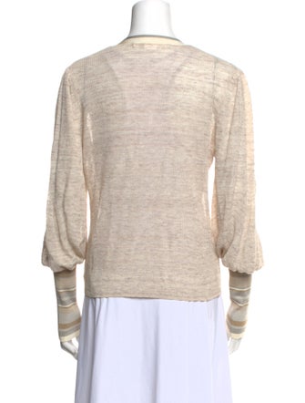 Veronica Beard Linen V-Neck Sweater