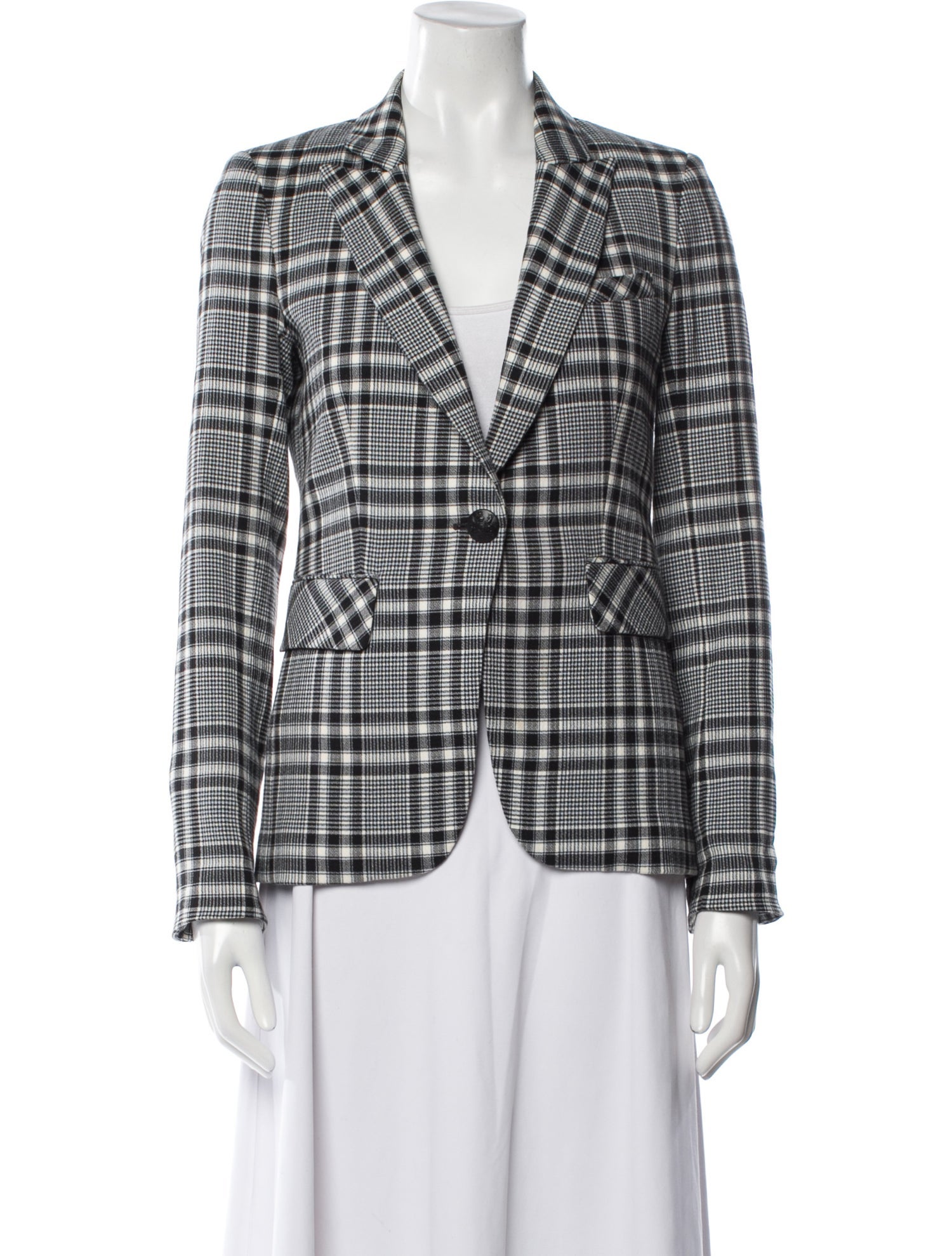 Veronica Beard Plaid Print Blazer