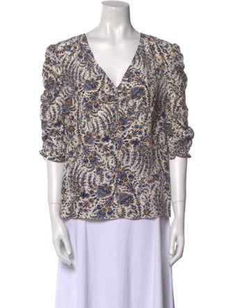 Veronica Beard Silk Printed Blouse