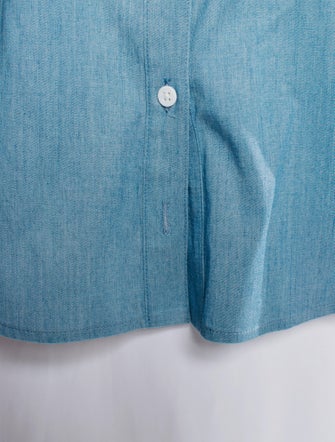 Veronica Beard Off-The-Shoulder Three-Quarter Sleeve Button-Up Top