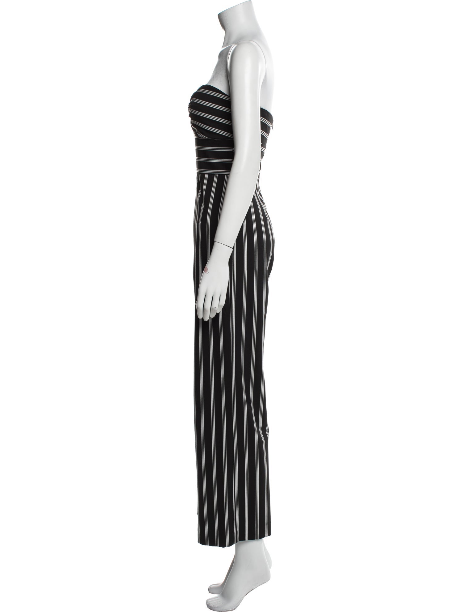 Veronica Beard Striped Strapless Jumpsuit