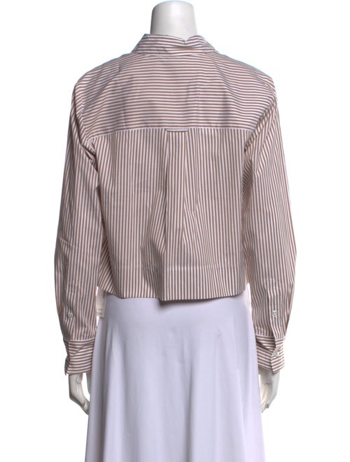 Veronica Beard Striped Mock Neck Crop Top