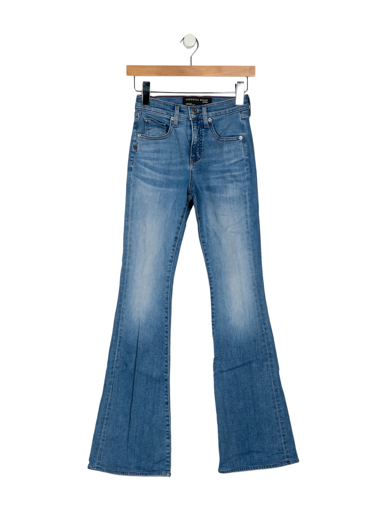 Veronica Beard Mid-Rise Wide Leg Jeans