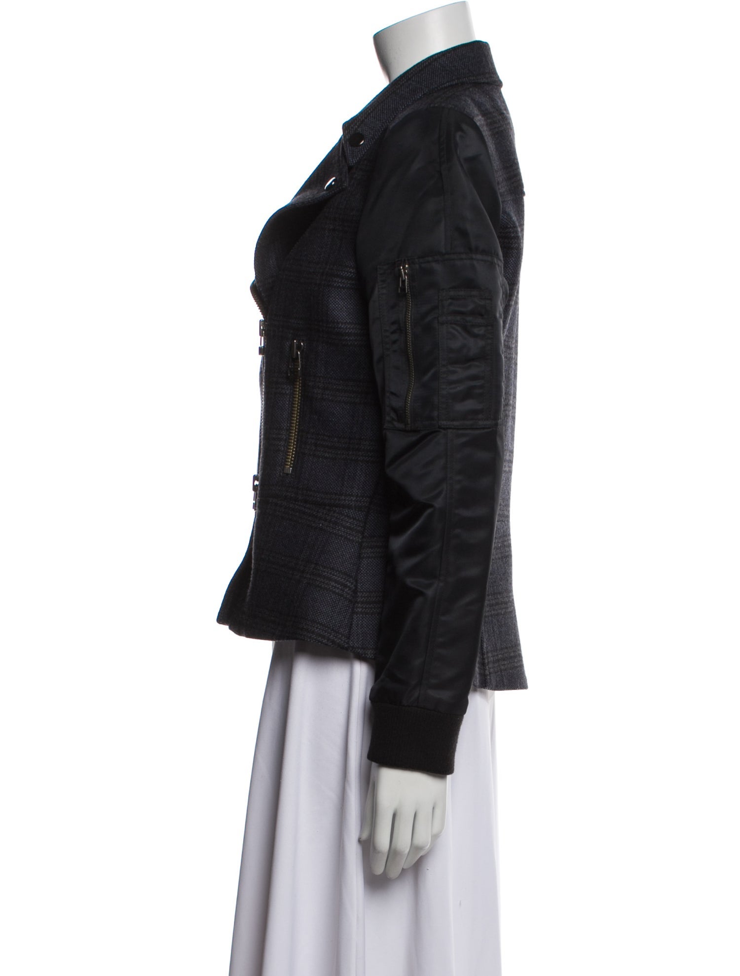 Veronica Beard Virgin Wool Plaid Print Jacket