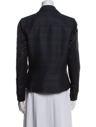 Veronica Beard Virgin Wool Plaid Print Jacket