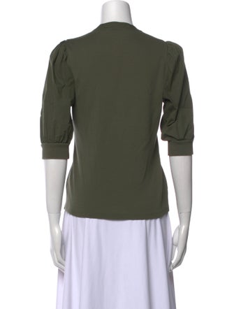 Veronica Beard V-Neck Three-Quarter Sleeve Polo