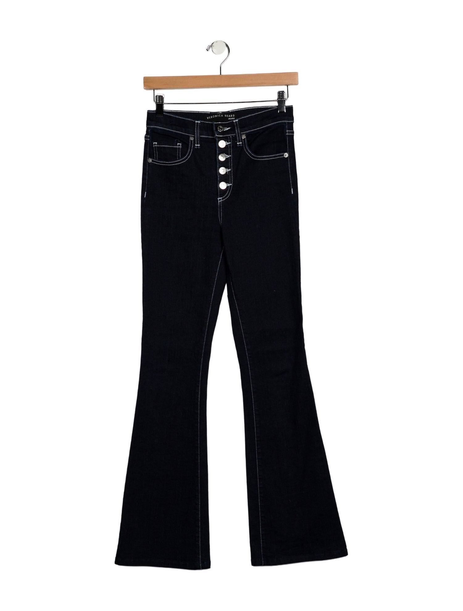 Veronica Beard Mid-Rise Wide Leg Jeans