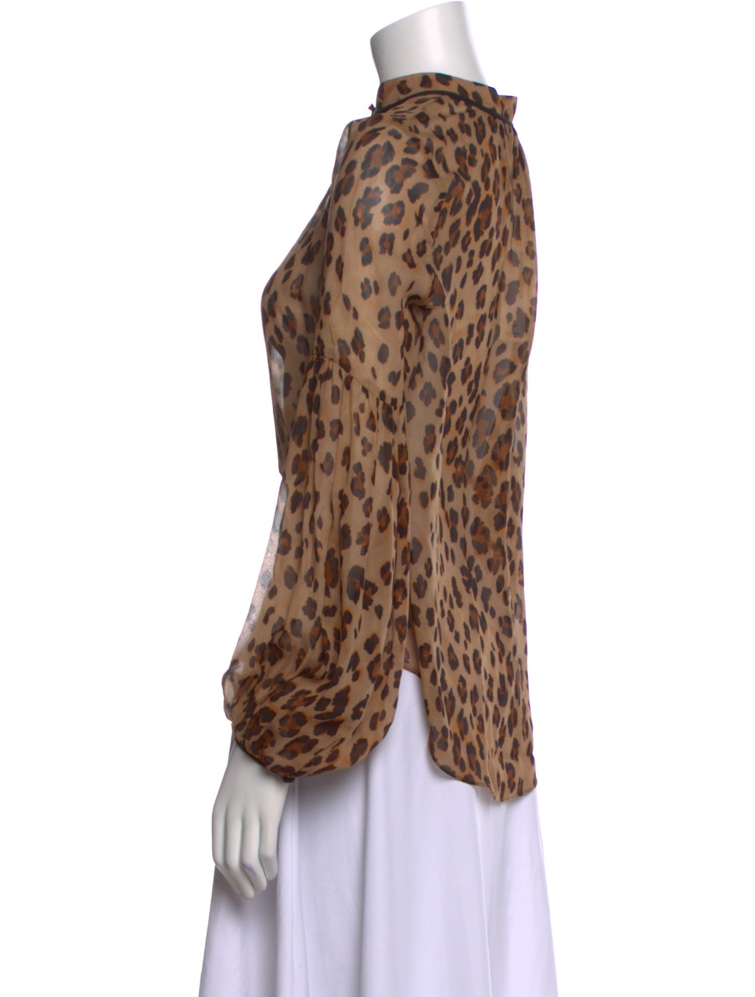 Veronica Beard Silk Animal Print Blouse