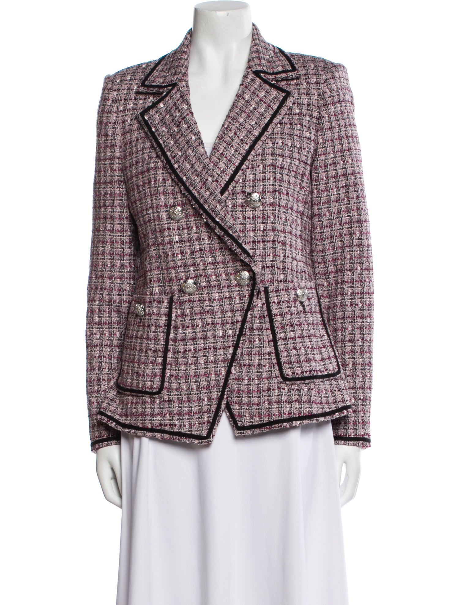Veronica Beard Plaid Print Blazer