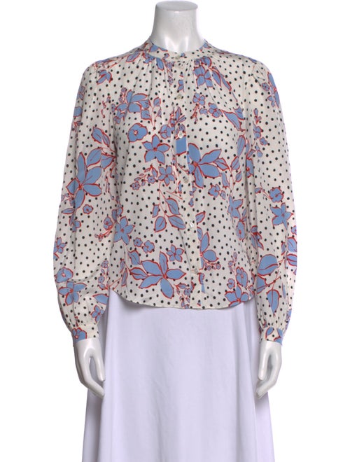 Veronica Beard Silk Floral Print Blouse
