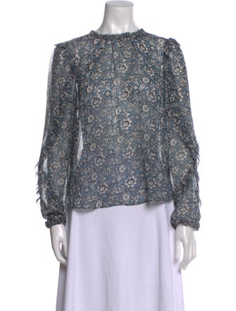 Veronica Beard Silk Floral Print Blouse