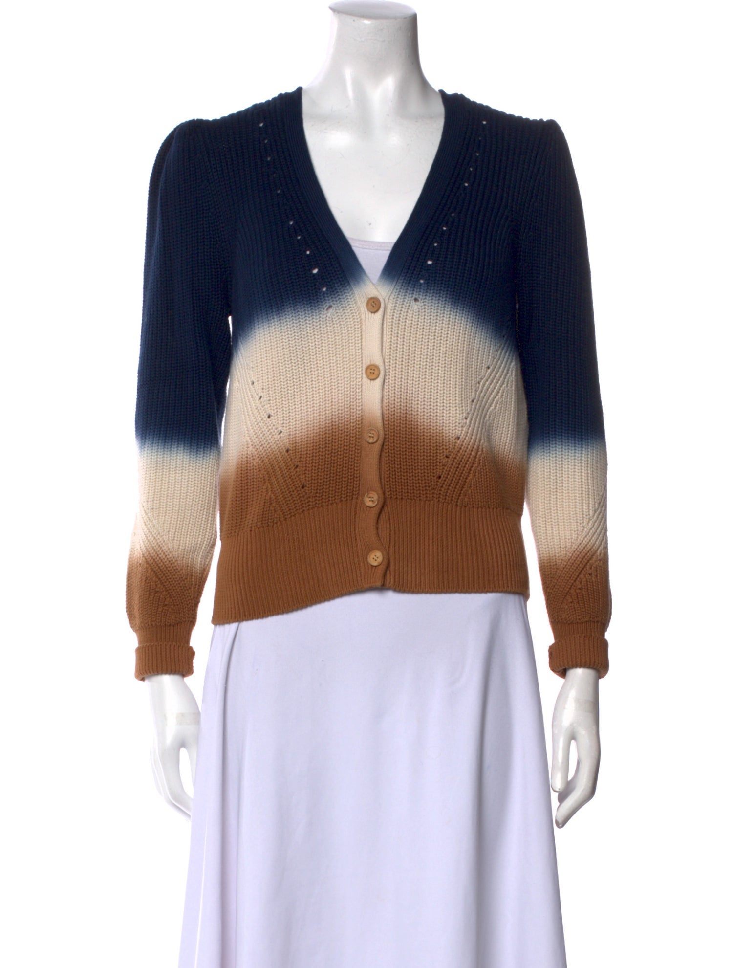 Veronica Beard Striped V-Neck Sweater