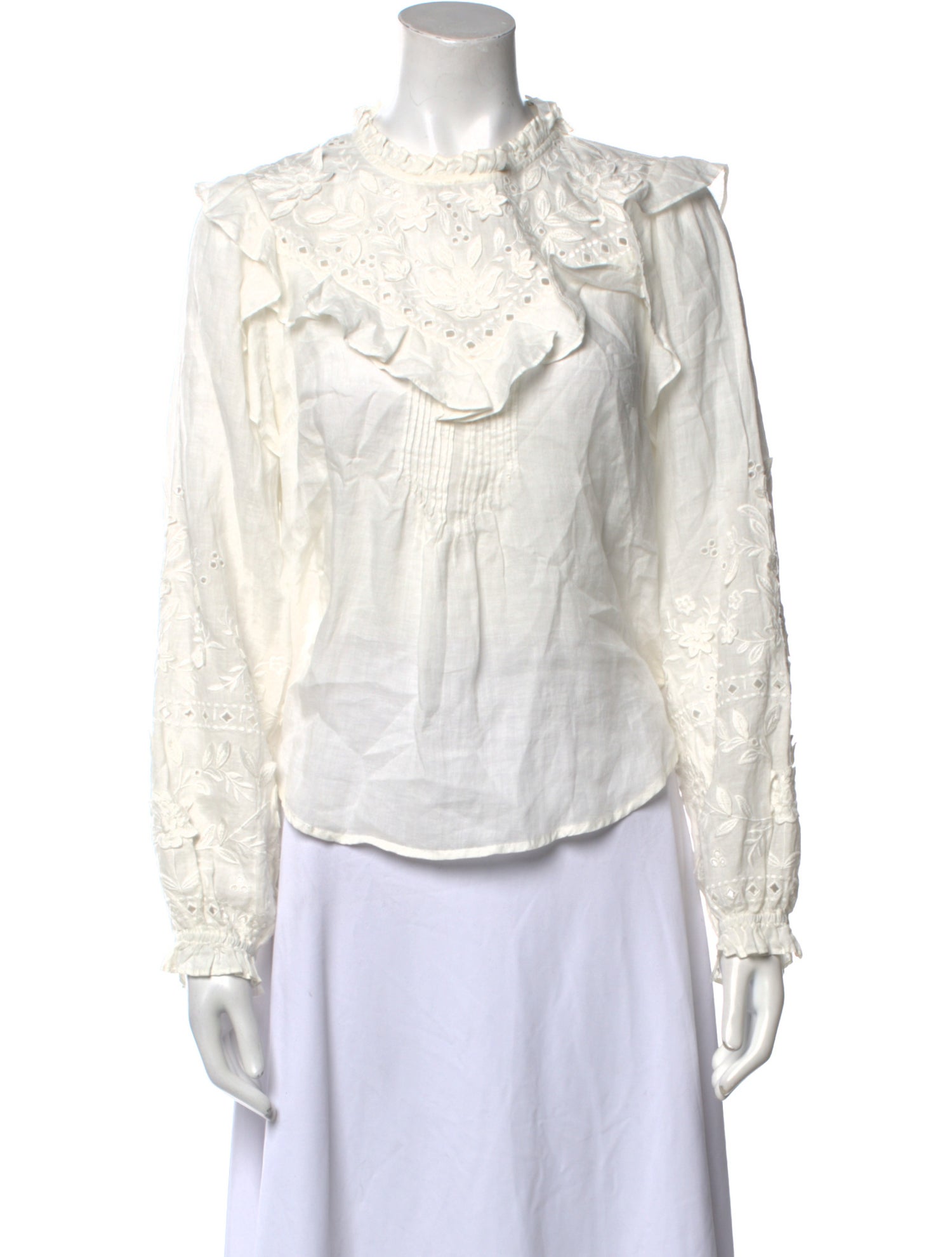 Veronica Beard Crew Neck Long Sleeve Blouse