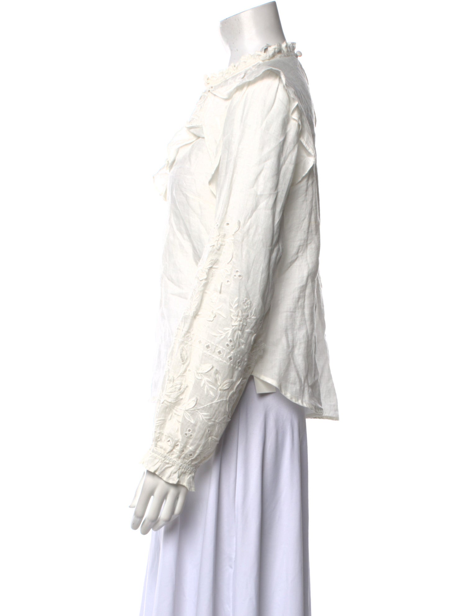 Veronica Beard Crew Neck Long Sleeve Blouse