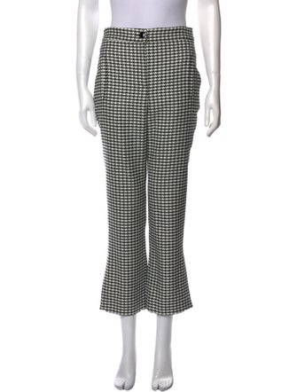 Veronica Beard Houndstooth Print Straight Leg Pants