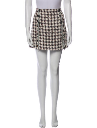 Veronica Beard Houndstooth Print Mini Skirt