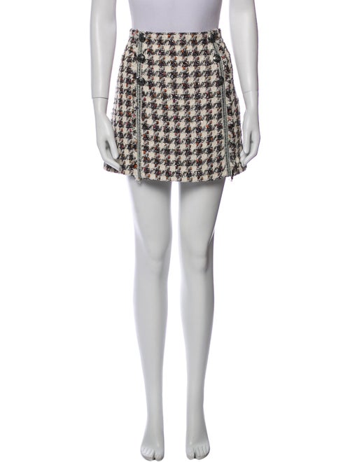 Veronica Beard Houndstooth Print Mini Skirt