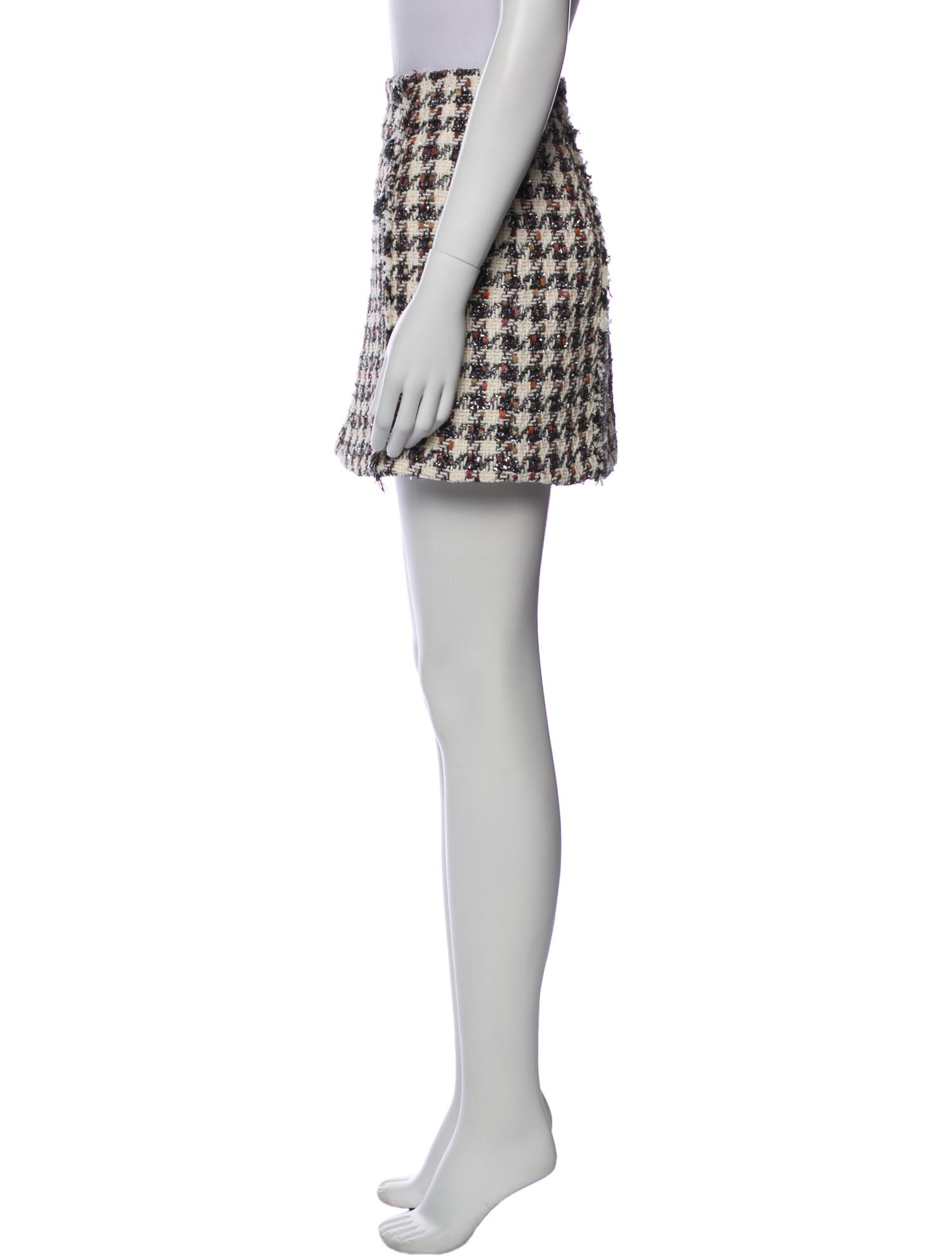 Veronica Beard Houndstooth Print Mini Skirt