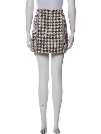 Veronica Beard Houndstooth Print Mini Skirt