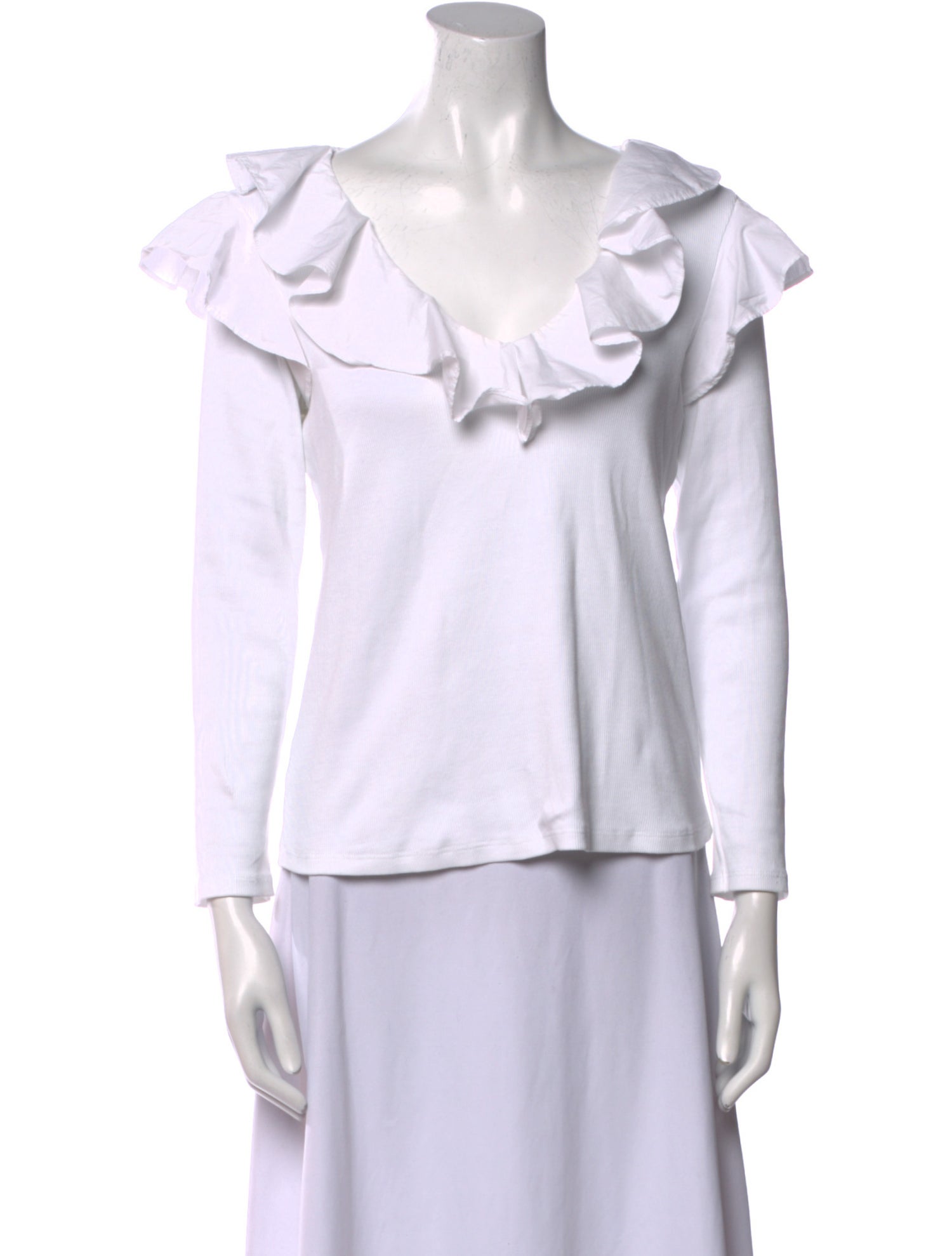 Veronica Beard V-Neck Long Sleeve Blouse