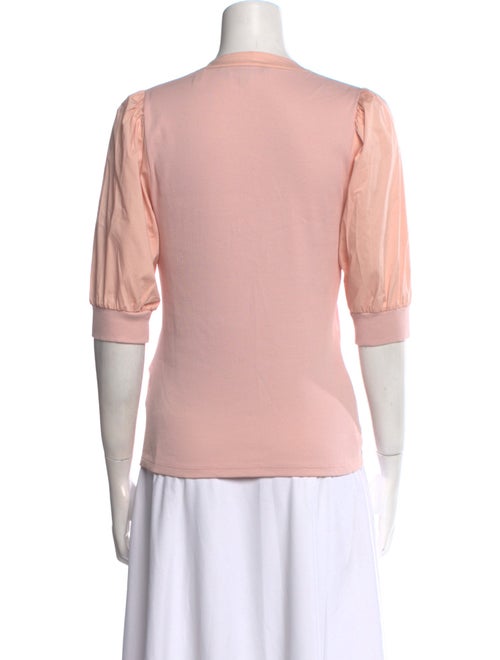 Veronica Beard V-Neck Three-Quarter Sleeve Polo