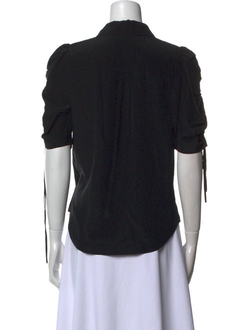 Veronica Beard Silk Short Sleeve Button-Up Top