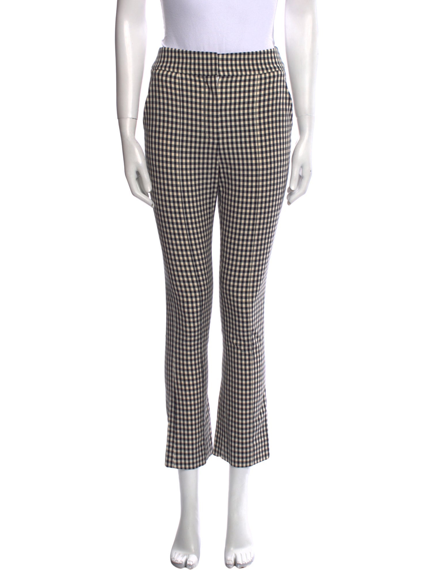 Veronica Beard Plaid Print Straight Leg Pants