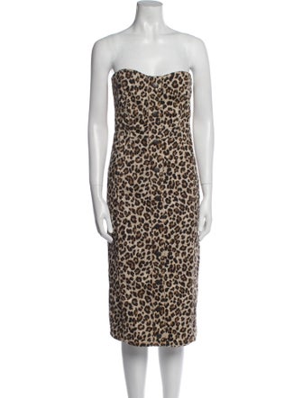 Veronica Beard Animal Print Knee-Length Dress