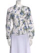 Veronica Beard Floral Print Crew Neck Blouse