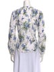 Veronica Beard Floral Print Crew Neck Blouse