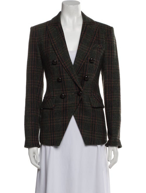 Veronica Beard Virgin Wool Plaid Print Blazer