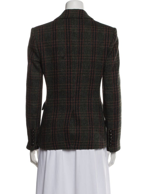 Veronica Beard Virgin Wool Plaid Print Blazer