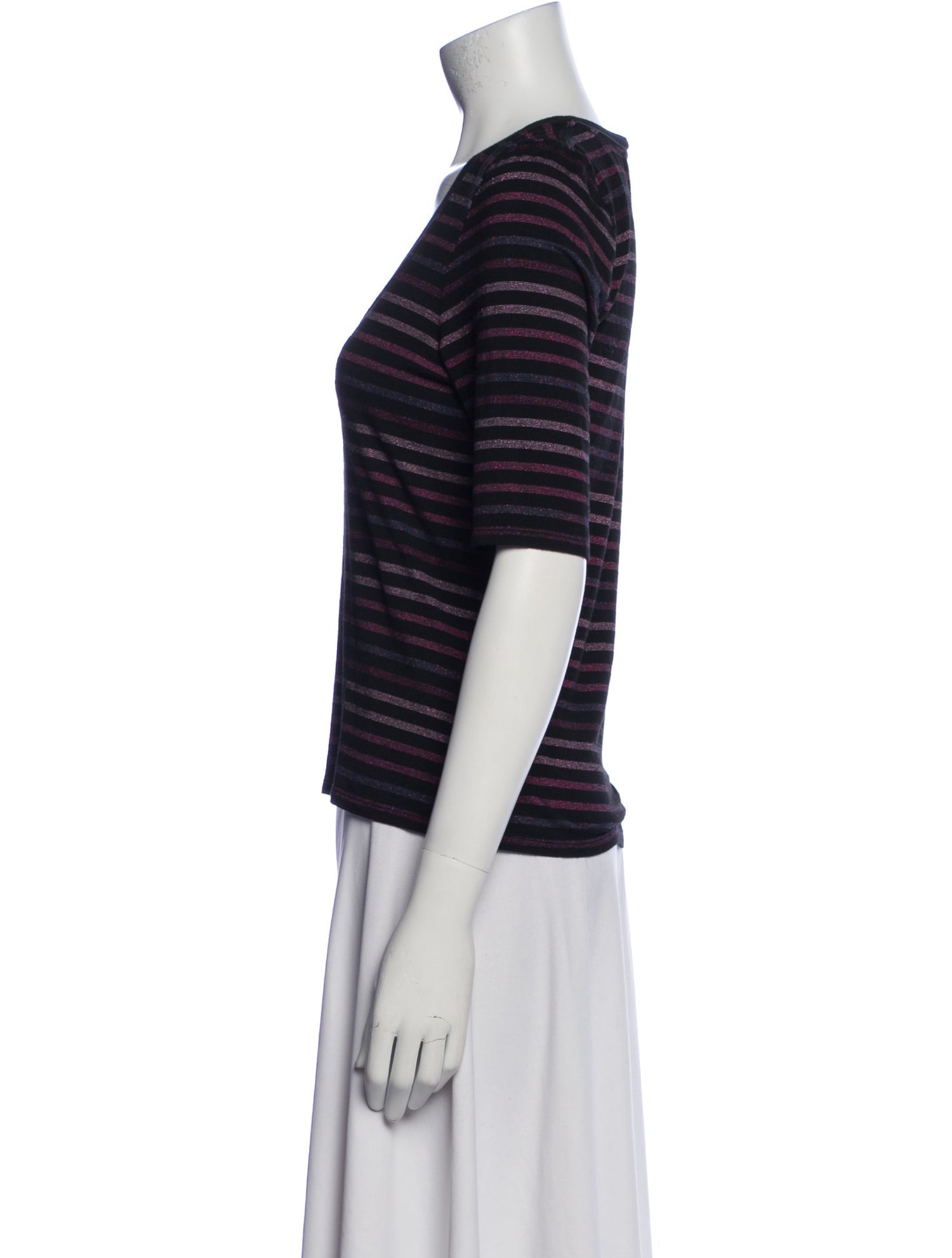 Veronica Beard Striped Scoop Neck T-Shirt