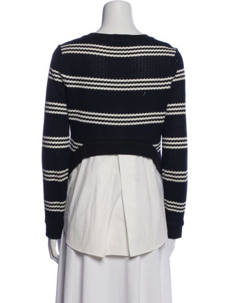 Veronica Beard Striped Crew Neck Top