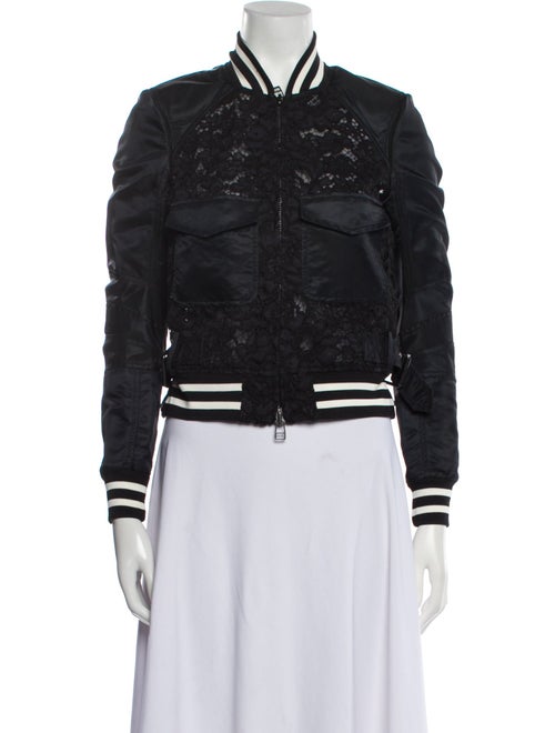 Veronica Beard Colorblock Pattern Bomber Jacket