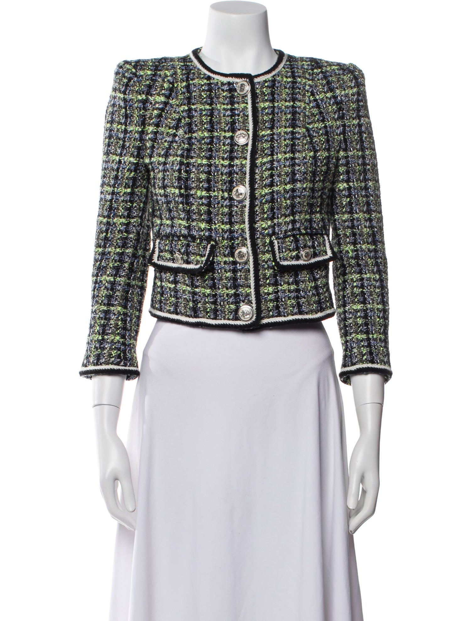 Veronica Beard Tweed Pattern Evening Jacket