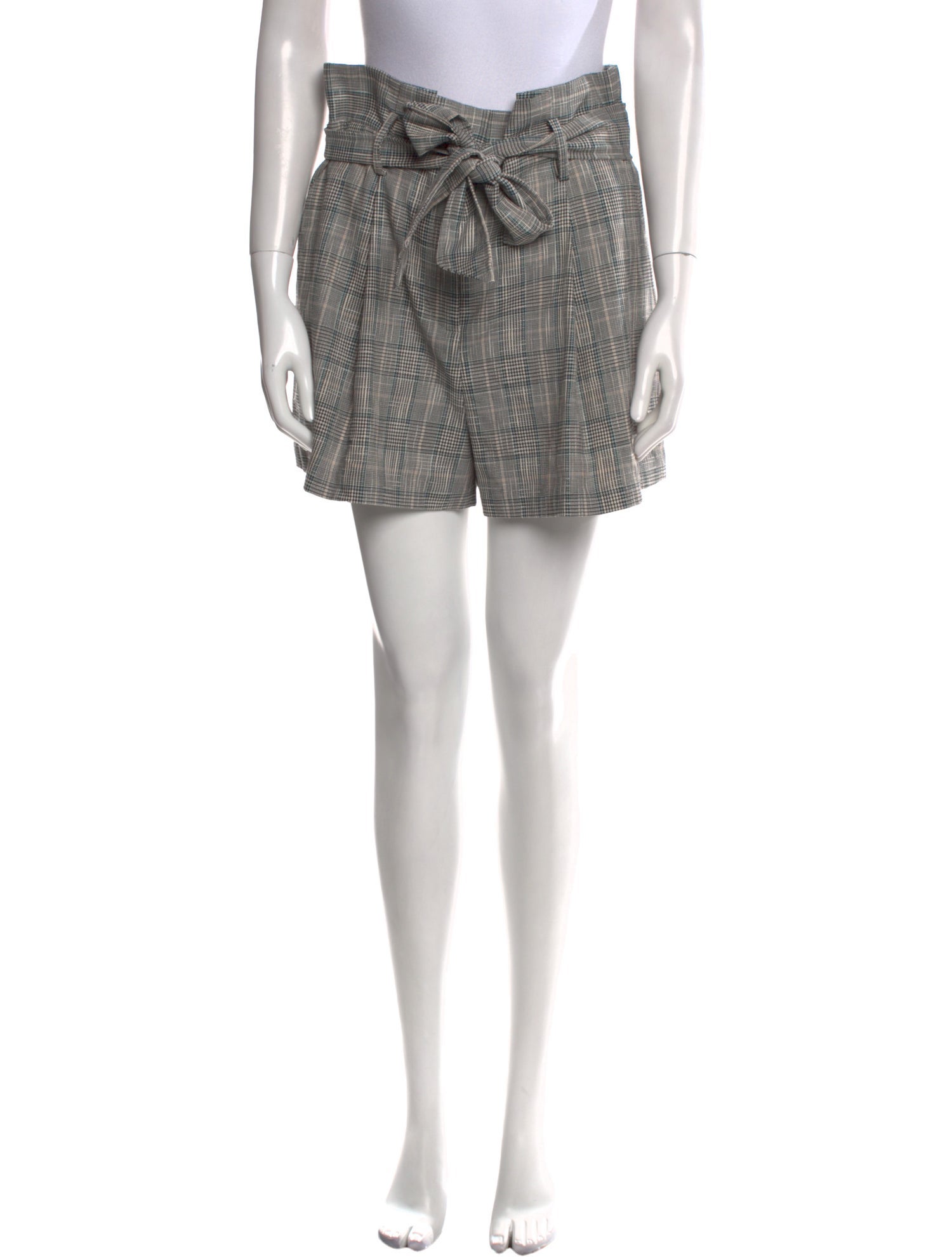 Veronica Beard Plaid Print Mini Shorts