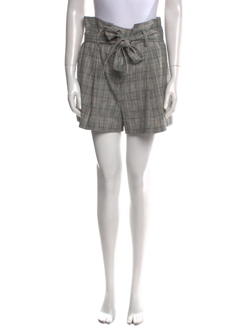 Veronica Beard Plaid Print Mini Shorts