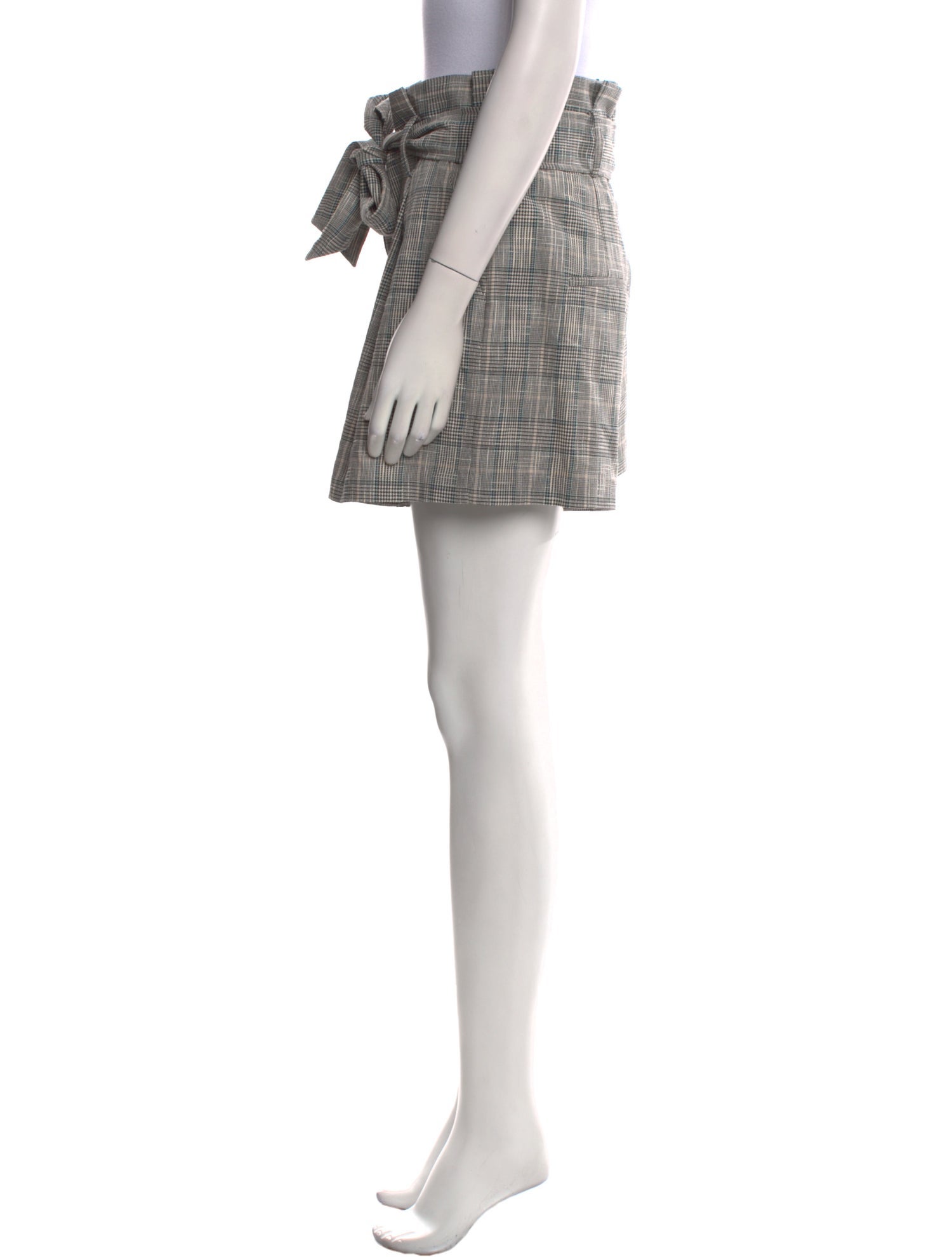 Veronica Beard Plaid Print Mini Shorts