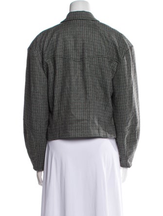 Veronica Beard Wool Plaid Print Blazer