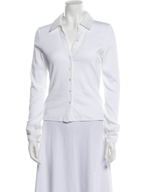 Veronica Beard Supima Cotton Long Sleeve Button-Up Top